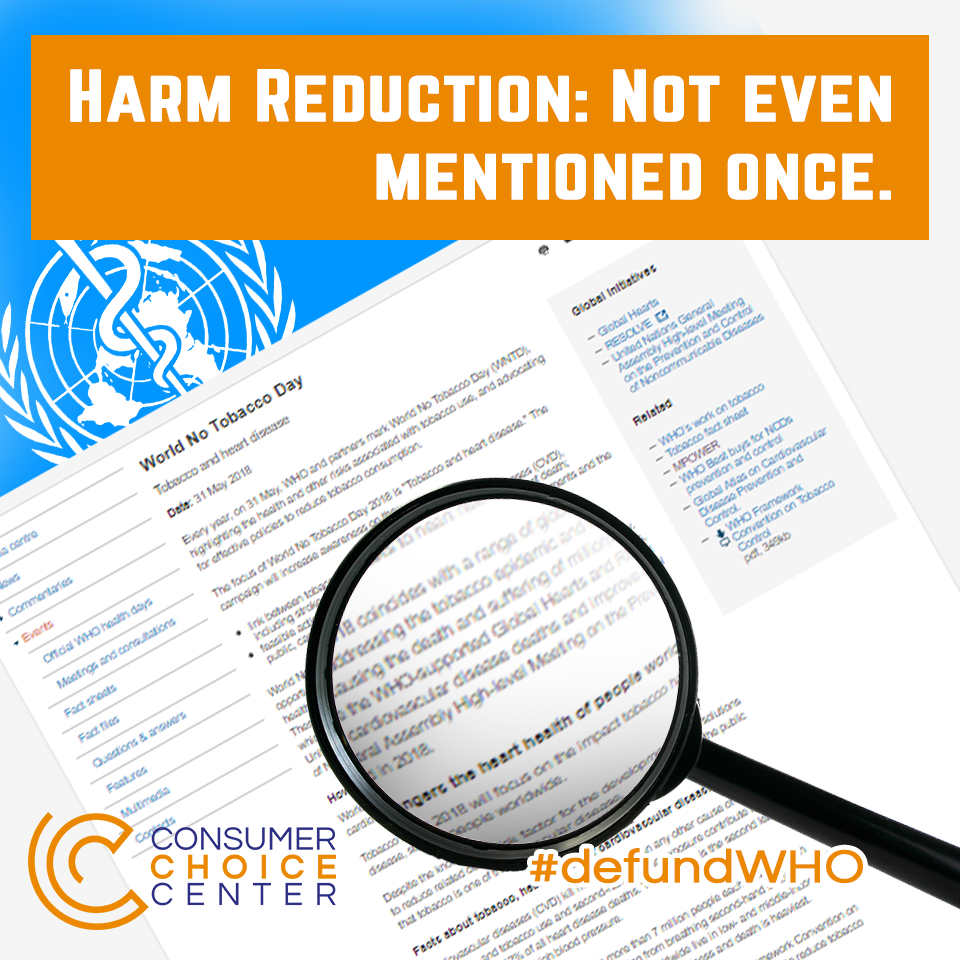 Harm Reduction ignored by WHO